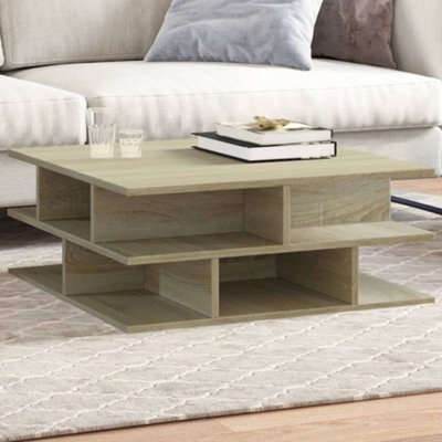 Walplus Coffee Table Sonoma Oak 70X70X29 Cm Engineered Wood