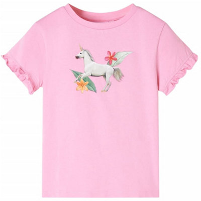 B&Q -  Kids' T-Shirt With Short Sleeves Bright Pink 104