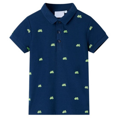 Vidaxl Kids' Polo Shirt Navy 128 Suitable For 7-8 Years from B&Q