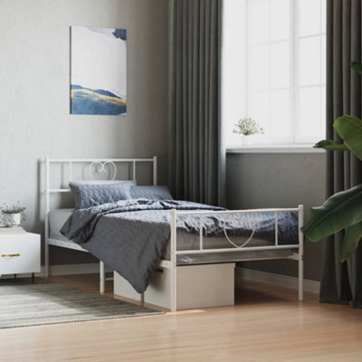 VIDAXL Metal Bed Frame 80x200cm White - Image 3
