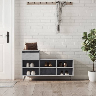 Vidaxl Shoe Cabinet Concrete Grey 102X36X60 Cm Engineered Wood from B&Q