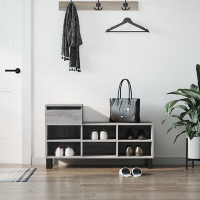 B&Q -  Shoe Cabinet Grey Sonoma 102X36X60 Cm Engineered Wood