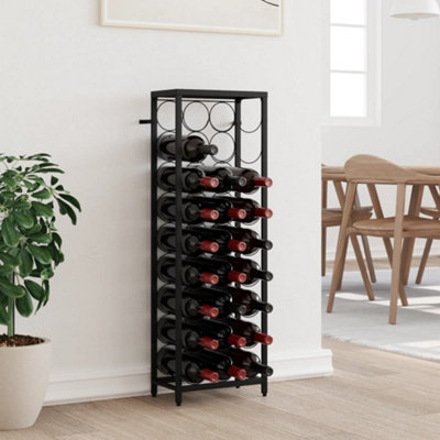 Vidaxl Wine Rack For 27 Bottles Black 34X18X100 Cm Wrought Iron Wine Racks from B&Q