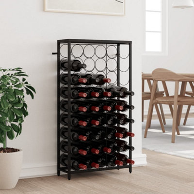 Vidaxl Wine Rack For 45 Bottles Black 54X18X100 Cm Wrought Iron Wine Racks from B&Q