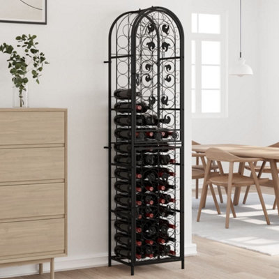 Vidaxl Wine Rack For 73 Bottles Black 45X36X200 Cm Wrought Iron from B&Q