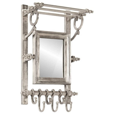 B&Q -  Luggage Rack With Coat Hangers Wall Mounted Aluminium