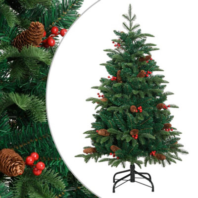 Vidaxl Artificial Hinged Christmas Tree With Cones And Berries 150 Cm from B&Q