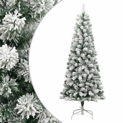 Vidaxl Artificial Hinged Christmas Tree With Flocked Snow 240 Cm from B&Q