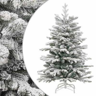 Vidaxl Artificial Hinged Christmas Tree With Flocked Snow 150 Cm from B&Q