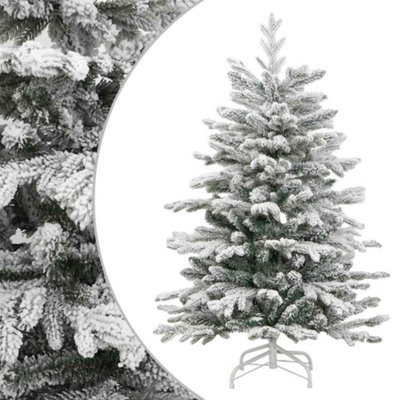 Vidaxl Artificial Hinged Christmas Tree With Flocked Snow 210 Cm