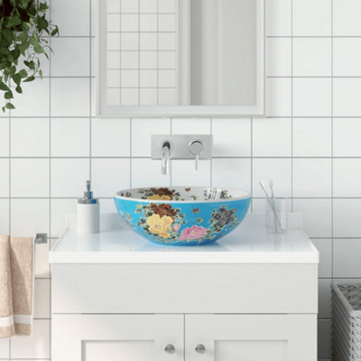 Vidaxl Countertop Basin Multicolour Round 41X14 Cm Ceramic from B&Q