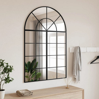 Vidaxl Wall Mirror Black 80X120 Cm Arch Iron from B&Q