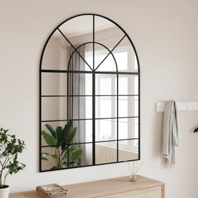 Vidaxl Wall Mirror Black 100X130 Cm Arch Iron from B&Q