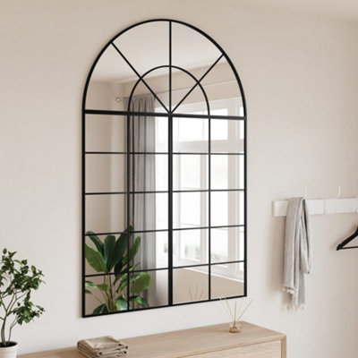 Vidaxl Wall Mirror Black 100X150 Cm Arch Iron from B&Q