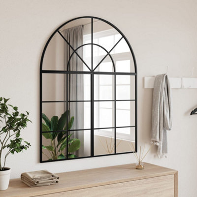 Vidaxl Wall Mirror Black 80X100 Cm Arch Iron from B&Q