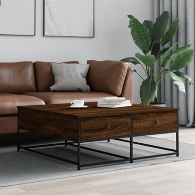B&Q -  Coffee Table Brown Oak 100X99X40 Cm Engineered Wood