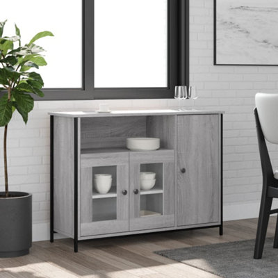 B&Q -  Sideboard Grey Sonoma 100X35X75 Cm Engineered Wood