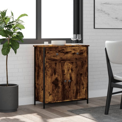 VIDAXL Smoked Oak Sideboard 2 Doors 2 Drawers - Image 4