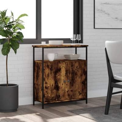 B&Q -  Sideboard Smoked Oak 70X30X80 Cm Engineered Wood