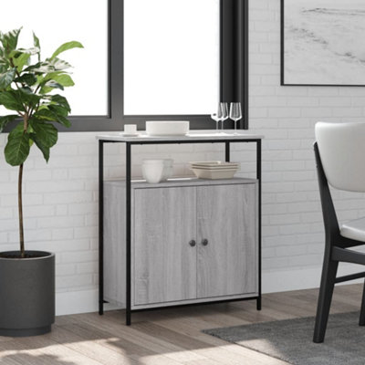 B&Q -  Sideboard Grey Sonoma 70X30X80 Cm Engineered Wood