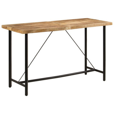 Vidaxl Bar Table 180X70x107 Cm Solid Wood Mango And Iron