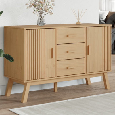 Vidaxl Sideboard Olden Brown 114X43X73.5Cm Solid Wood Pine from B&Q