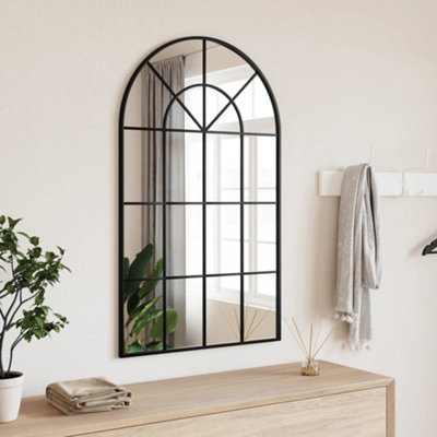Vidaxl Wall Mirror Black 60X100 Cm Arch Iron from B&Q