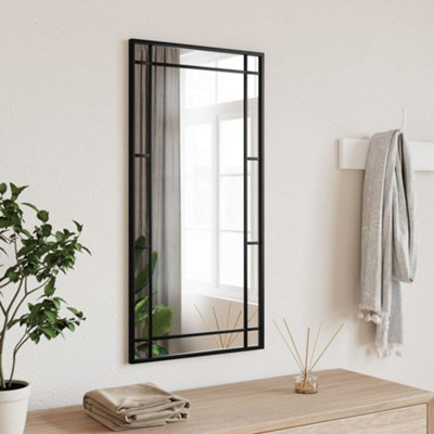 Vidaxl Wall Mirror Black 40X80 Cm Rectangle Iron from B&Q
