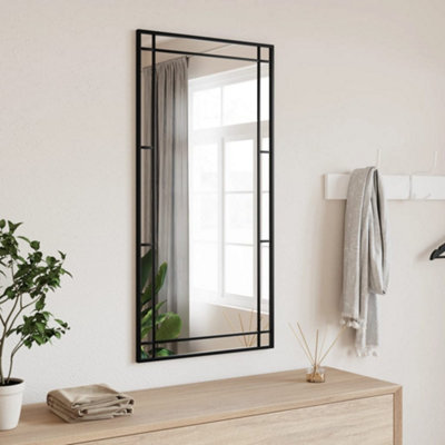 Vidaxl Wall Mirror Black 50X100 Cm Rectangle Iron from B&Q