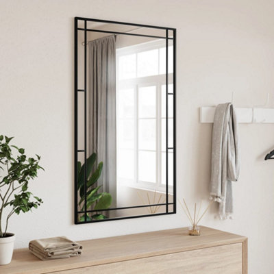 B&Q -  Wall Mirror Black 60X100 Cm Rectangle Iron