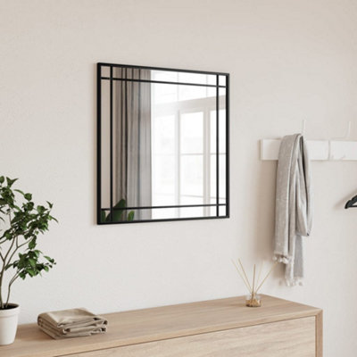 Vidaxl Wall Mirror Black 60X60 Cm Square Iron from B&Q