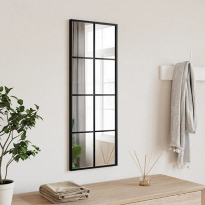 B&Q -  Wall Mirror Black 30X80 Cm Rectangle Iron