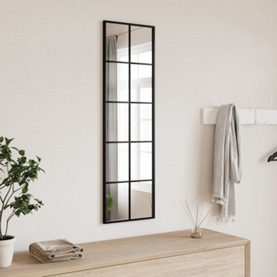 Vidaxl Wall Mirror Black 30X100 Cm Rectangle Iron from B&Q