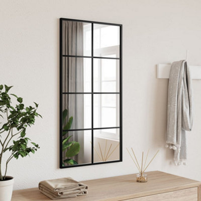 Vidaxl Wall Mirror Black 40X80 Cm Rectangle Iron from B&Q