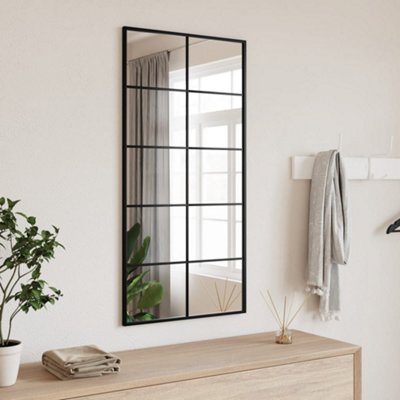 Vidaxl Wall Mirror Black 50X100 Cm Rectangle Iron from B&Q