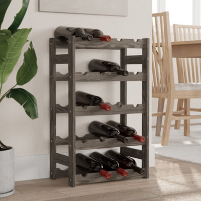 Vidaxl (Grey, 20 Bottle) Wine Rack Wine Shelf Bottle Holder Wine Drinking Rack Solid Wood Pine - Image 3