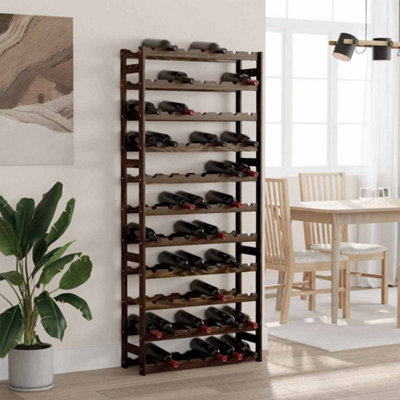 vidaXL Freestanding Wine Rack - 77 Bottle Capacity - Black - Pine Wood - Image 3