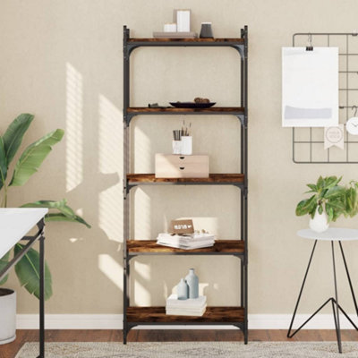 B&Q -  Bookcase 5-Tier Smoked Oak 60X30X154 Cm Engineered Wood