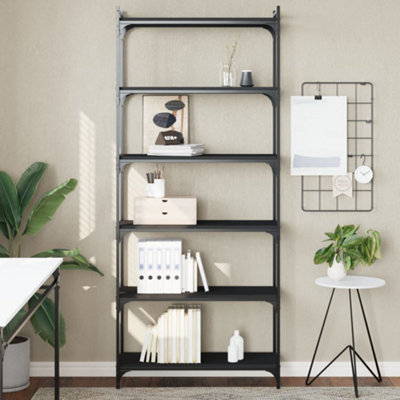 B&Q -  Bookcase 6-Tier Black 80X30X188 Cm Engineered Wood