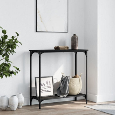 Vidaxl Black Console Table 75X30.5x75 Cm Engineered Wood