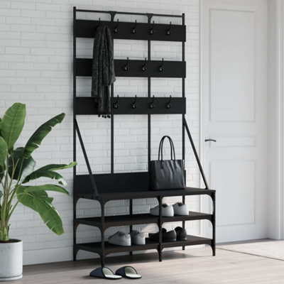 B&Q -  Clothes Rack With Shoe Storage Black 100X40X184 Cm