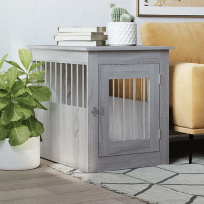 B&Q -  Dog Crate Furniture Grey Sonoma 55X75X65 Cm Engineered Wood