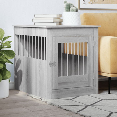 B&Q -  Dog Crate Furniture Grey Sonoma 64.5X80X71 Cm Engineered Wood