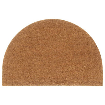 B&Q -  Door Mat Natural Half Round 60X90 Cm Tufted Coir
