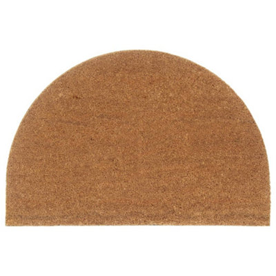 B&Q -  Door Mat Natural Half Round 60X90 Cm Tufted Coir