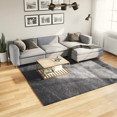 B&Q -  Rug Huarte Short Pile Soft And Washable Anthracite 240X240 Cm