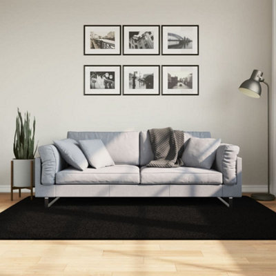 B&Q -  Rug Huarte Short Pile Soft And Washable Black 140X200 Cm