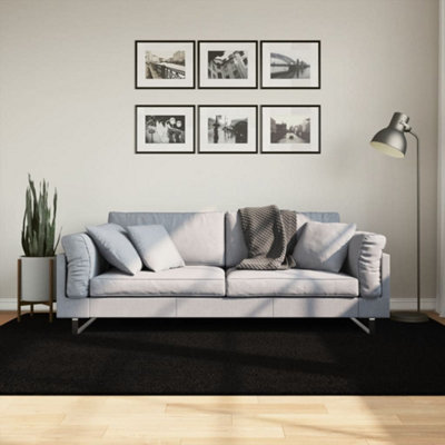 B&Q -  Rug Huarte Short Pile Soft And Washable Black 160X230 Cm