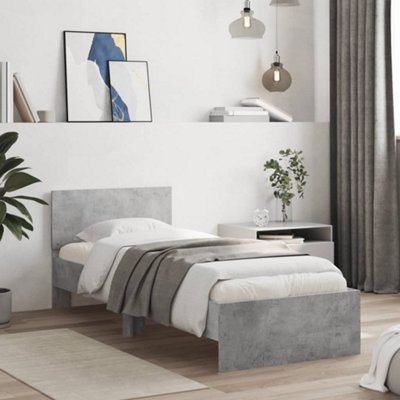 Vidaxl Bed Frame Without Mattress With Headboard Concrete Grey 75X190 Cm Small Single from B&Q