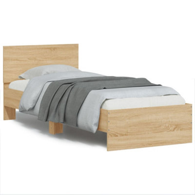 Vidaxl Bed Frame Without Mattress With Led Lights Sonoma Oak 75X190 Cm Small Single from B&Q